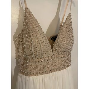 Say yes to the prom white gold dress